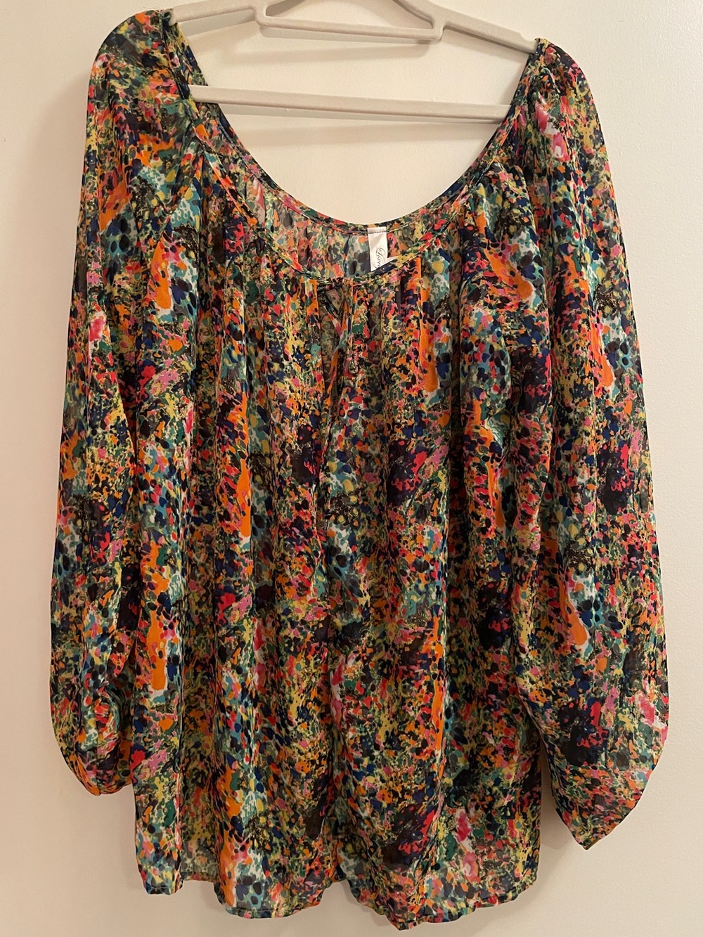 Boho-Style Multicolor Peasant Blouse